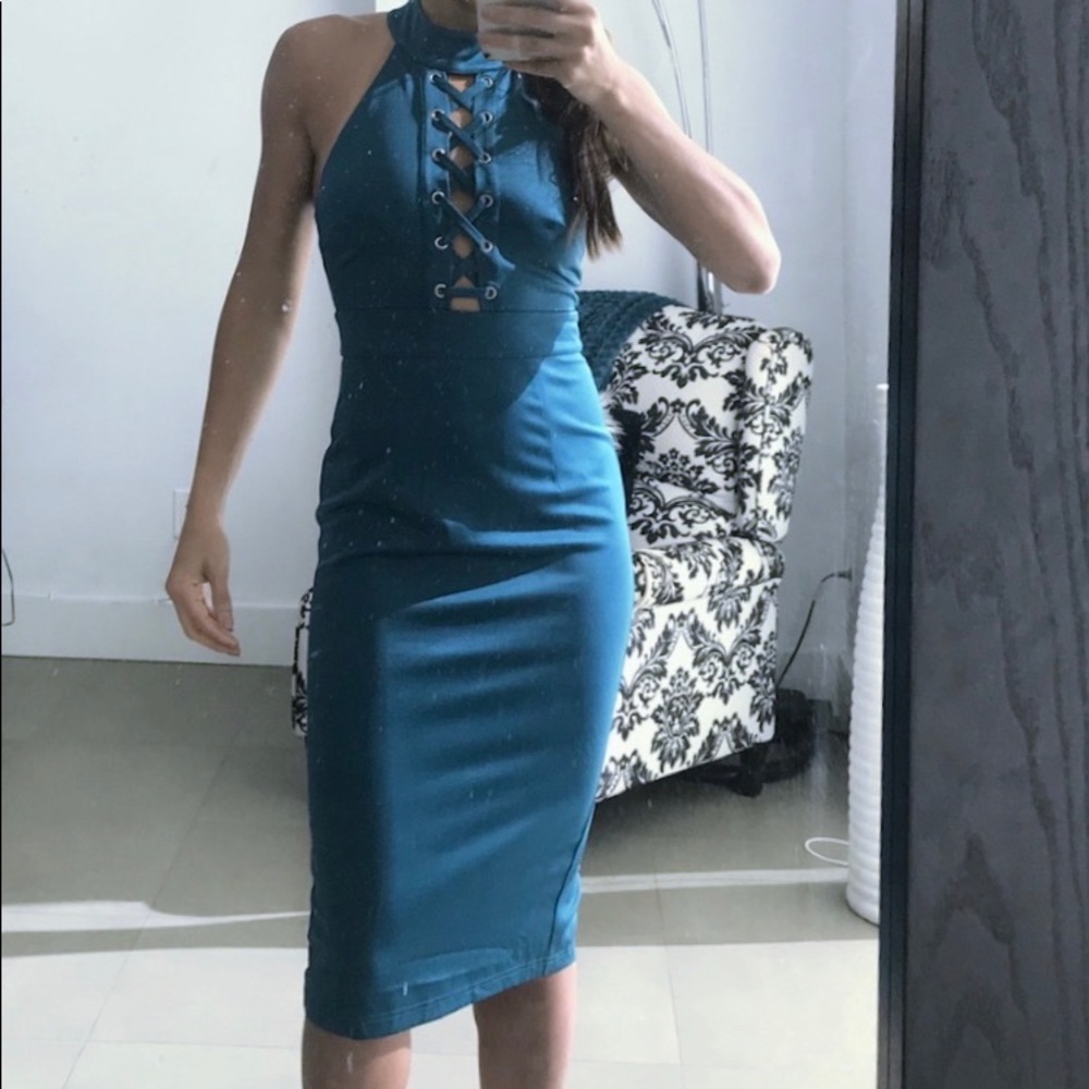 Teal Midi dress
